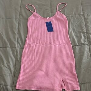 Pink Ribbed Dress